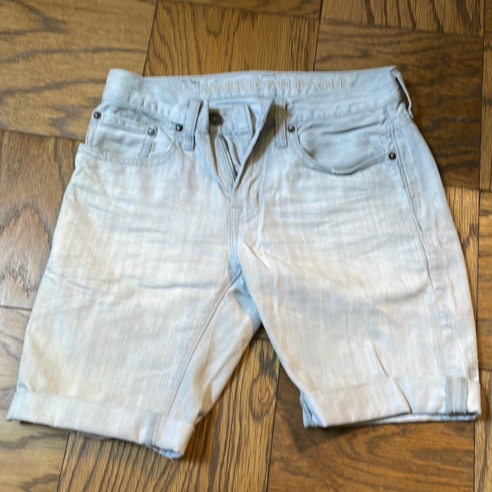 Gray denim shorts